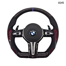 Σπορ τιμόνι κομμένο με κόκκινο και μαύρο carbon για BMW 5 6 7 σειράς F M Sport – 0245 - Sellzone.bg Σπορ τιμόνι κομμένο με κόκκινο και μαύρο carbon για BMW 5 6 7 σειράς F M Sport – 0245